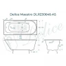 Чугунная ванна Delice Maestro 200х85 DLR230646-AS цвет Белый без отверстий под ручки с антискользящим покрытием
