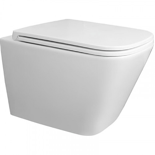 Унитаз CeramaLux TR5171 подвесной Белый глянцевый с сиденьем Микролифт