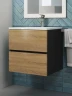 Тумба под раковину Uperwood Barsa 50 2937205252 подвесная цвет Черный матовый Дуб сонома