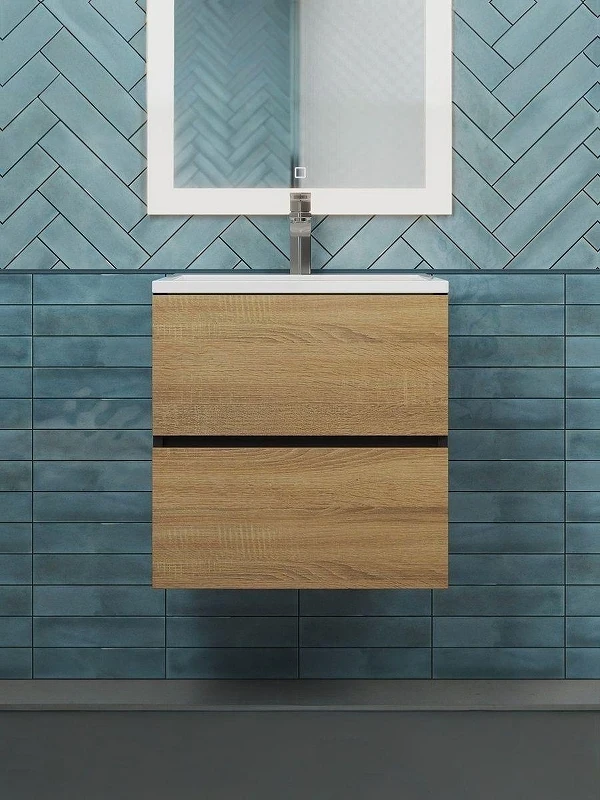 Тумба под раковину Uperwood Barsa 50 2937205252 подвесная цвет Черный матовый Дуб сонома