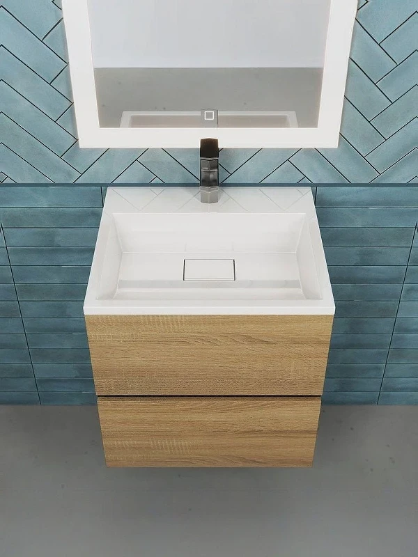 Тумба под раковину Uperwood Barsa 50 2937205252 подвесная цвет Черный матовый Дуб сонома
