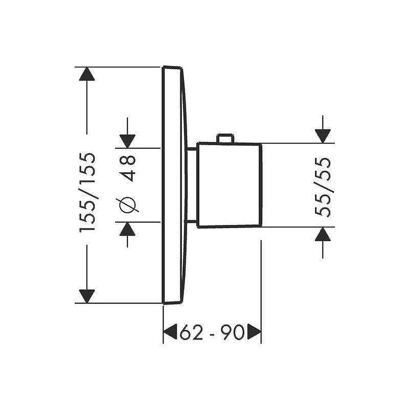 Смеситель для душа Hansgrohe PuraVida Highflow 15772000S с термостатом цвет Хром