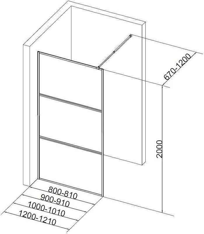 Душевая перегородка Aquanet SW-1000GRT 100 352349 профиль Графит стекло прозрачное
