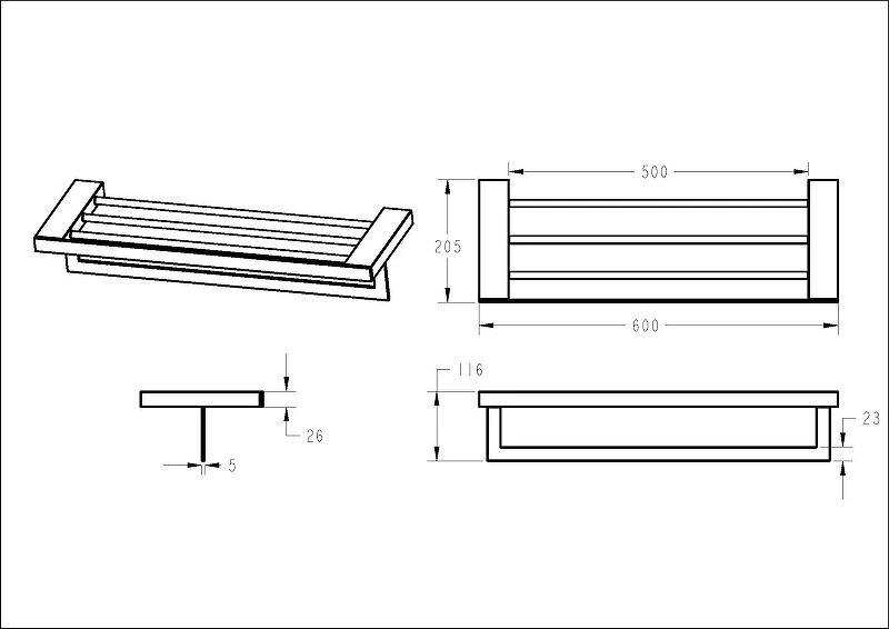 Полка для полотенец Boheme Qubic 10737-MG цвет Золото матовое