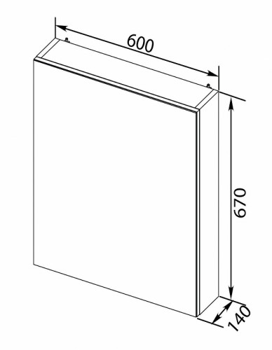 Зеркальный шкаф Aquanet Порто 60 R 195727 Белый МДФ / ЛДСП, стекло
