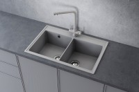 Кухонная мойка Ulgran Quartz Ruma 780-04 Платина искусственный камень (литьевой мрамор) встраиваемый