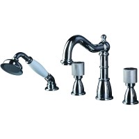 Смеситель на борт ванны Boheme Royal Cristal 396-Royal/CRST black Хром латунь