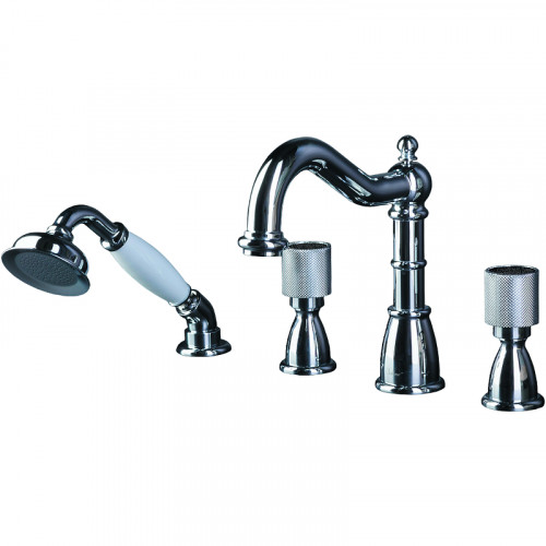 Смеситель на борт ванны Boheme Royal Cristal 396-Royal/CRST black Хром латунь