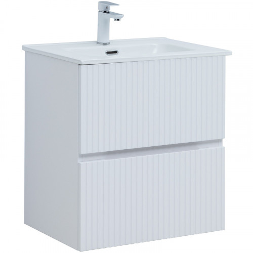 Тумба под раковину Aquanet Джейн 60 313284 подвесная Белая матовая МДФ / ЛДСП