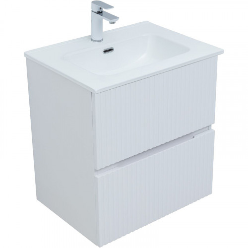 Тумба под раковину Aquanet Джейн 60 313284 подвесная Белая матовая МДФ / ЛДСП