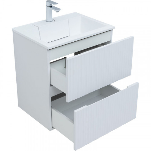 Тумба под раковину Aquanet Джейн 60 313284 подвесная Белая матовая МДФ / ЛДСП