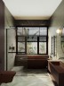 Душевая перегородка Maybah Glass MGD-721-6ш 690x1950 в широком профиле Черный стекло бронзовое