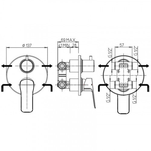 Смеситель для душа Paini Viva Style P4YO6911 Черный матовый