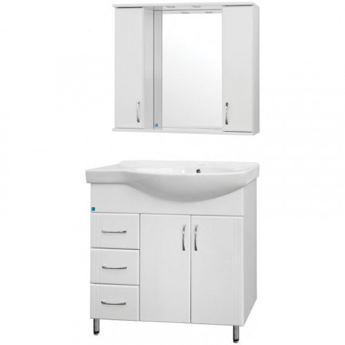 Тумба под раковину Style Line Эко Стандарт 82 L ЛС-00000108 Белая МДФ / ЛДСП