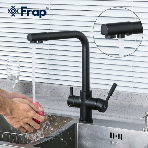 Смеситель для кухни Frap F4352-6 Черный матовый латунь на столешницу