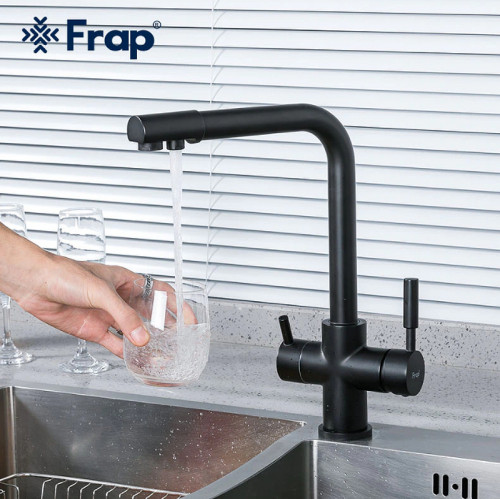 Смеситель для кухни Frap F4352-6 Черный матовый латунь на столешницу