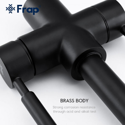Смеситель для кухни Frap F4352-6 Черный матовый латунь на столешницу