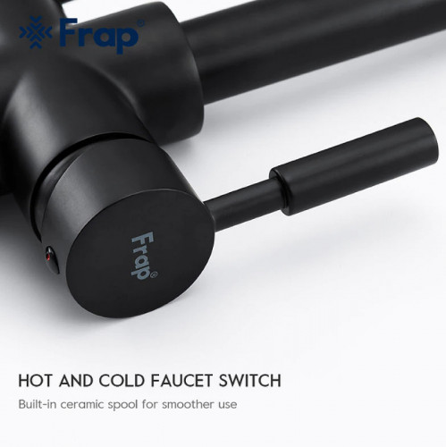 Смеситель для кухни Frap F4352-6 Черный матовый латунь на столешницу