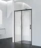 Душевая дверь BelBagno Acqua 130 ACQUA-BF-1-130-C-NERO профиль Черный стекло прозрачное