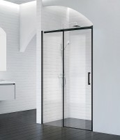 Душевая дверь BelBagno Acqua 130 ACQUA-BF-1-130-C-NERO профиль Черный стекло прозрачное