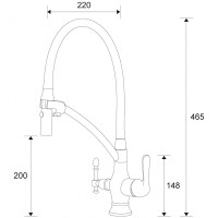 Смеситель для кухни ZorG Sanitary ZR 347-6 YF Хром Черный латунь на столешницу