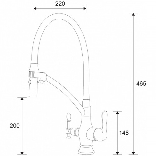Смеситель для кухни ZorG Sanitary ZR 347-6 YF Хром Черный латунь на столешницу