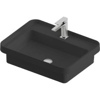 Раковина Artceram Fuori 60 TFL034 17 00 Черная матовая фарфор полувстраиваемая