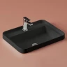 Раковина Artceram Fuori 60 TFL034 17 00 Черная матовая фарфор полувстраиваемая