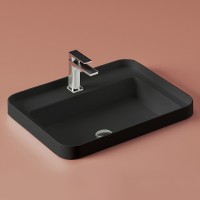 Раковина Artceram Fuori 60 TFL034 17 00 Черная матовая фарфор полувстраиваемая