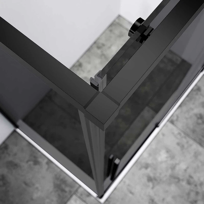 Душевой уголок Vincea Slim-N 140x90 VSR-4SN9014CGB профиль Черный стекло тонированное