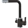 Смеситель для кухни ZorG Steel Hammer SH 805 BLACK CR Черный матовый Хром латунь на столешницу