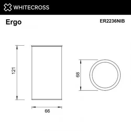 Стакан для зубных щеток Whitecross Ergo nickel brushed ER2236NIB цвет Никель брашированный