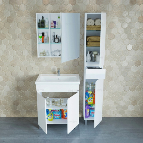 Шкаф пенал СанТа Марс 30 Белый МДФ / ЛДСП