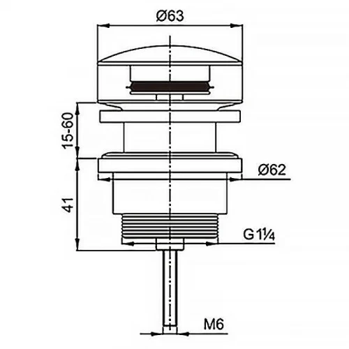 Донный клапан Azario AZ-105-BL-Н click-clack цвет Черный