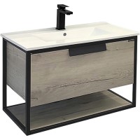 Тумба с раковиной Comforty Бонн 75 00-00008475 подвесная Дуб дымчатый МДФ / ЛДСП