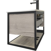 Тумба с раковиной Comforty Бонн 75 00-00008475 подвесная Дуб дымчатый МДФ / ЛДСП