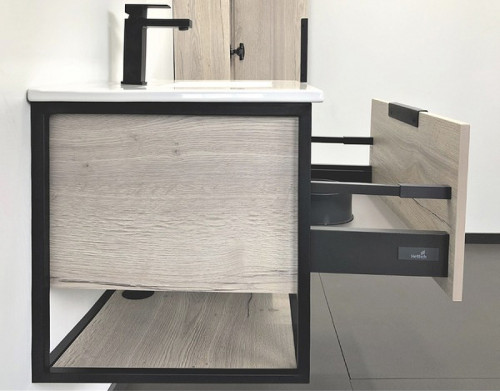 Тумба с раковиной Comforty Бонн 75 00-00008475 подвесная Дуб дымчатый МДФ / ЛДСП