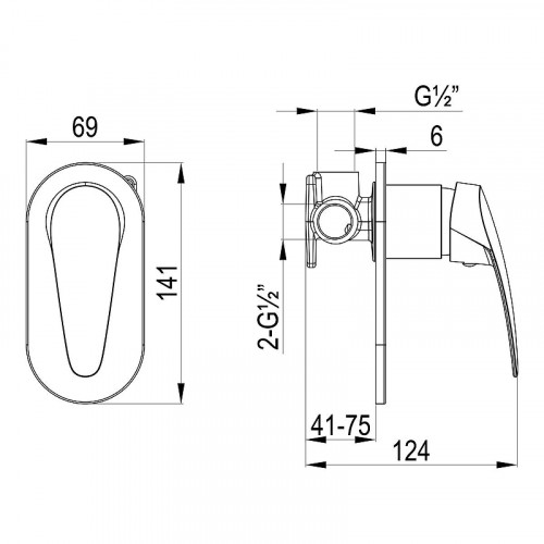 Смеситель для душа Lemark Linara LM0423C цвет Хром