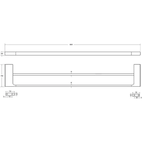 Полотенцедержатель Cezares Slider SLIDER-THD-80-NOP двойной Черный матовый