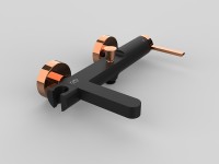 Смеситель для ванны GPD Gildo MBB165-S-R Черный Розовое золото на стену однорычажный