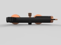 Смеситель для ванны GPD Gildo MBB165-S-R Черный Розовое золото на стену однорычажный