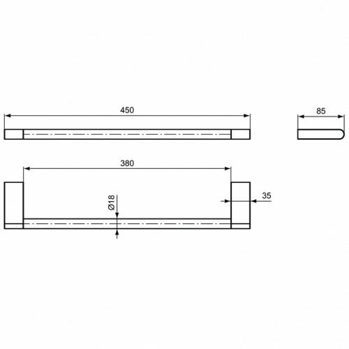 Полотенцедержатель Ideal Standard Connect N1386AA цвет Chrome / Хром