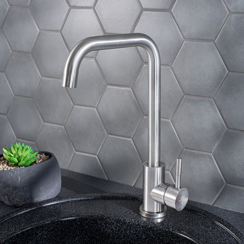 Смеситель для кухни Ростовская Мануфактура Сантехники SUS124-017F-1 Нержавеющая сталь