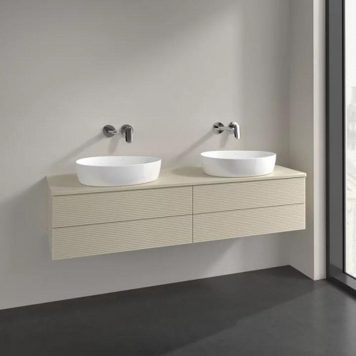 Тумба под раковину Villeroy&Boch Antao 160 L28110HJ подвесная с подсветкой цвет Silk Grey Matt Lacquer