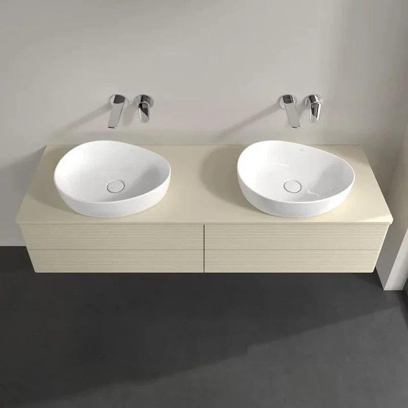 Тумба под раковину Villeroy&Boch Antao 160 L28110HJ подвесная с подсветкой цвет Silk Grey Matt Lacquer