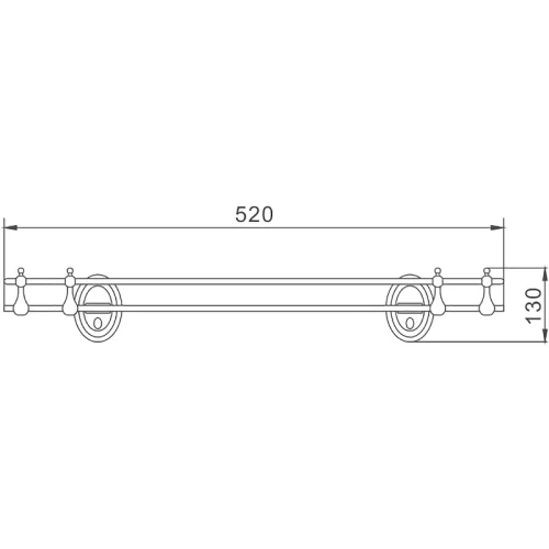 Стеклянная полка Haiba HB1507 Хром