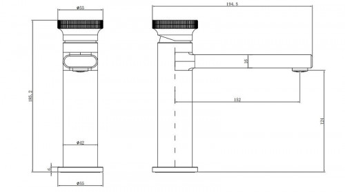 Смеситель для раковины Black&amp;White Gravity GF-7107-GM 7107GM цвет Оружейная сталь