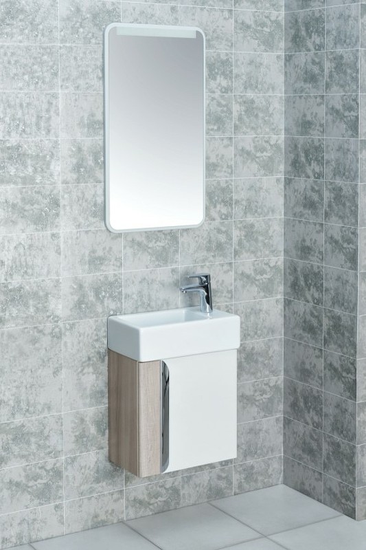 Зеркало Aquaton Вита 46 1A221902VT010 с подсветкой Белое стекло