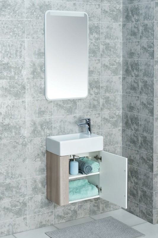 Зеркало Aquaton Вита 46 1A221902VT010 с подсветкой Белое стекло