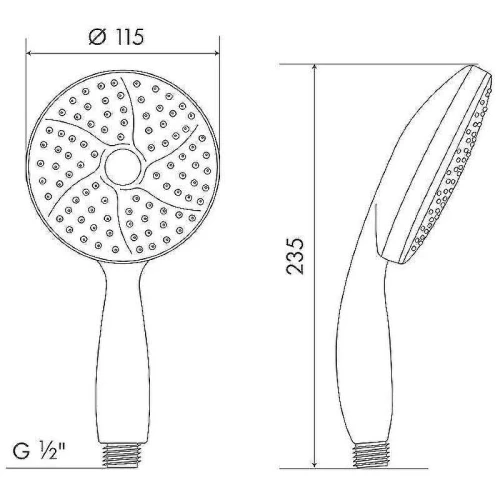 Ручной душ Melodia della vita Standard MKP20560BL Хром